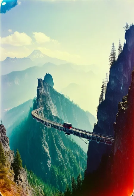 (Hyper Realistic:2.0)Polaroid picture of Crater Lake National Park, Oregon
BREAK (Hyper Realistic:2.0)Polaroid picture of A 100-meter-long (110 yards) glass skywalk, stretching around a cliff on Tianmen Mountain in southern China. The pathway is 1,500 meters up a mountain. The skywalk overlooks by its bottomed giant glasses, the world’s famous “Heaven’s Gate” and Tongtian Avenue, the mountain road with 99 turns. The world’s longest cable car system is also served on Tianman mountain to access its terrifying “Coiling Dragon Cliff” skywalk where situated in the highest location of Zhangjiajie National Forest Park, China.