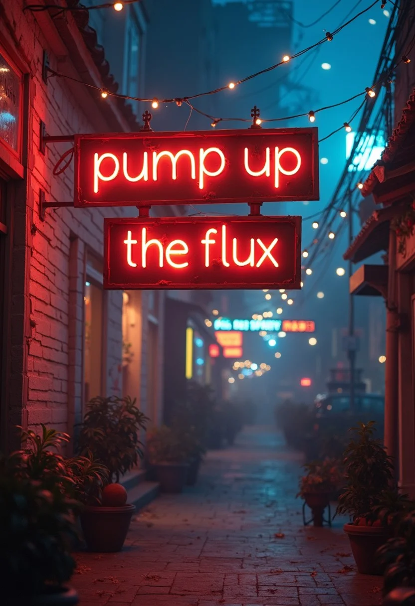 a music song cover with the sign " pump up the flux"