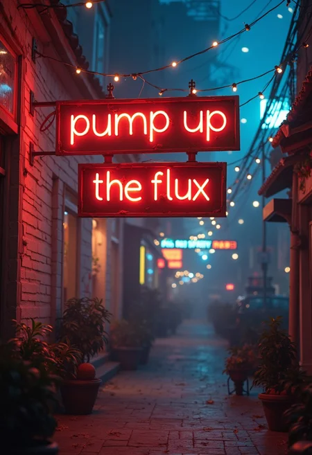 a music song cover with the sign " pump up the flux"