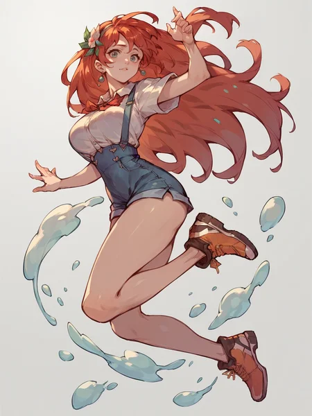 score_9, score_8_up, score_7_up, score_6_up, score_5_up,  <lora:jumpXLP:0.7> jump, jumping, 1girl, curvy, long hair