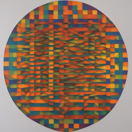 escarapela Le Parc  a rainbow colored circle with a white background abstraccion geometrica, orange, yellow, red, blue, purple, violet, cockade, escarapela, circular stripes <lora:LeParc_AI_LoRA_XL_v2.0:1>
