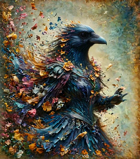 cinematic still novuschroma06 style, Corvidfolk, dancer, beautiful with flowers, dancing, ral-drptpl, ral-dissolve, damagedphoto, vignette, border, tape, corners, edges . emotional, harmonious, vignette, 4k epic detailed, shot on kodak, 35mm photo, sharp focus, high budget, cinemascope, moody, epic, gorgeous, film grain, grainy, novuschroma06 style, Corvidfolk, dancer, beautiful with flowers, dancing, ral-drptpl, ral-dissolve, damagedphoto, vignette, border, tape, corners, edges, bright, illuminated, pristine, shiny, unique, vibrant, fine detail, very intricate, innocent, confident, symmetry, great composition