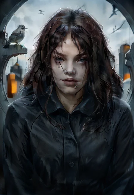 score_9, score_8_up, score_7_up, realistic, dark theme, low light, ((RoomLR)).
1girl, Tomie Kawakami, Gorgeous sexy female. Beautiful feminine face, Long hair, Sexy makeup.
Bird.