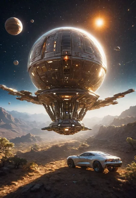 spstation, spacecraft, spaceship, science_fiction, future, industrial_style, mechanical_style, mecha_ style, artificial_satellite, space_station, colony_ship, nasa, interstellar_colonization, interstellar_travel, star_trek, alien, starwars, space, stardust, planet, nebula, galaxy, spectacular, Interstellar, ,more detail XL,Energy light particle mecha