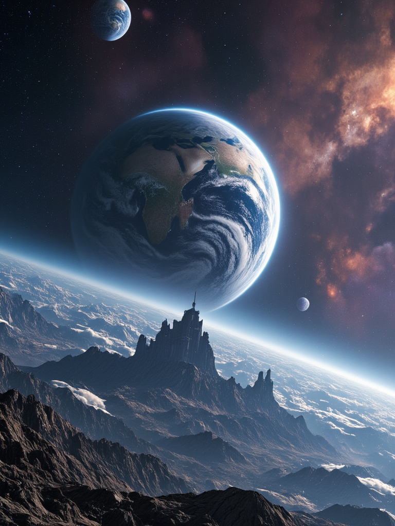 <lora:Space_Worlds_01__Poetic_flux2:1>  sw01p_flux, in space, huge planet, ice planet, asteroids, space nebula, planet decay, earth like,