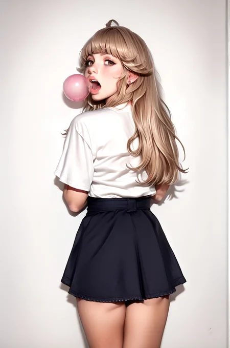 score_9, score_8_up, score_7_up, score_6, score_5, score_4, source_cartoon, realistic, rating_questionable , open mouth,chewing gum,holdingshort dress 1girl, tien \(granblue fantasy\), granblue fantasy, Namaari, 22 yearold woman, <lora:Braces_Only:1> br4c3f4c3,)from behind, looking back, plump (<lora:2000s_Indie_Sleaze:1>445l34z3 <lora:MoriiMee_Gothic_Niji_Style.Pony.LoRA:.65><lora:ttokgirls:0.45> t1kt0k50ld,)
