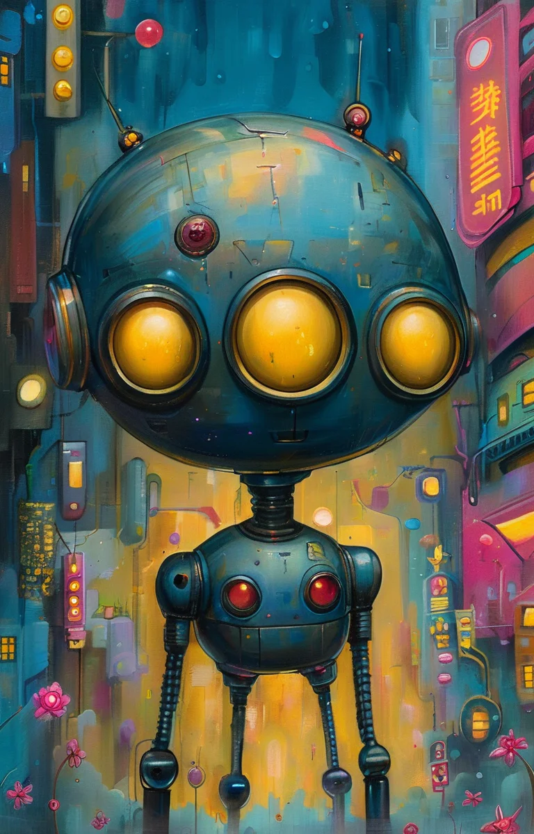 masterpiece,best quality,<lora:tbh158-sdxl:1>,illustration,style of Jeremiah Ketner, cyberpunk city