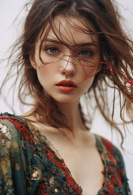(Soft Lighting Photography by Mimoza Veliu and Mario Giacomelli:1.2),Close-up face, mysterious silhouette of an exotic girl in worn down clothing, red cosmetic over face, goddess, alluring, by Minjae Lee, Carne Griffiths, Emily Kell, Steve McCurry, Geoffroy Thoorens, Aaron Horkey, Jordan Grimmer, Greg Rutkowski, amazing depth, double exposure, surreal, geometric patterns, intricately detailed, bokeh, perfect balanced, deep fine borders, artistic photorealism , smooth, great masterwork by Suiras <lora:add-detail-xl:2> <lora:Double_Exposure:0.5>