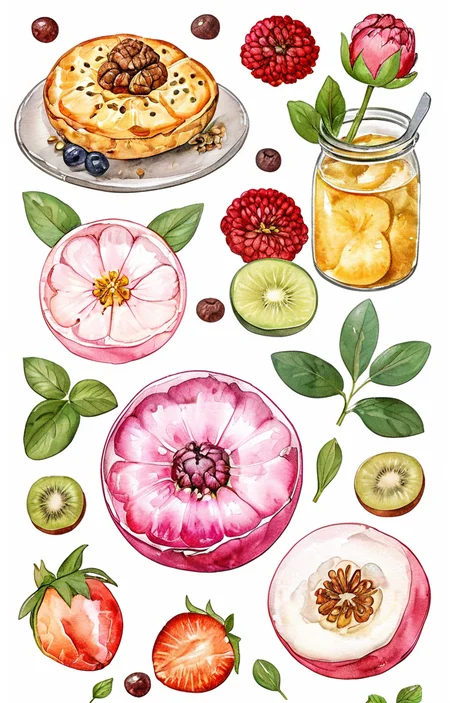 masterpiece,best quality,<lora:tbh32-sdxl:0.9>,illustration,food decaying peonies