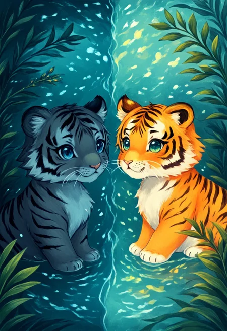 novuschroma69 dual dichotomy cute tigers,