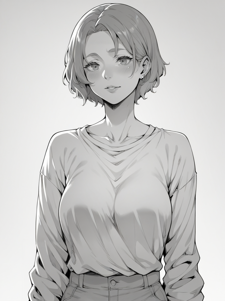 score_9, score_8_up, score_7_up, score_6_up, score_5_up,   <lora:n3stXLP:0.8> n3st, 1girl, monochrome, greyscale,