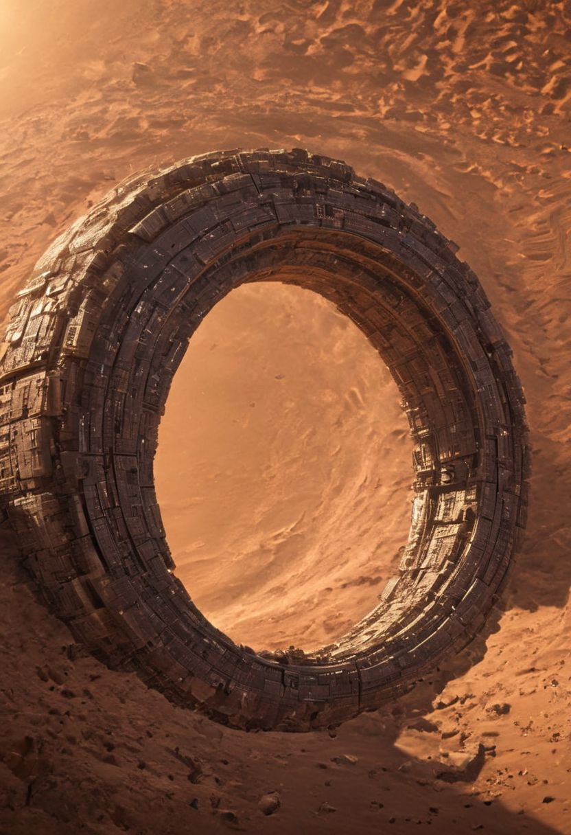 (POV view , DOF, first people view from the entrance, low angle shot:1.4),
(Ancient civilization, Alien Prometheus movie scene, dune movie scene:1.5), 
In the distant future, humans are spread across planets and ruled by an empire. The most important scene in the Dune movie, "Arrakis", was filmed in the Wadi Rum desert, the largest desert in Jordan, also known as the "Valley of the Moon". Some scenes were filmed in Rubou, Abu Dhabi, the Middle East. Shot in the Rub' al Khali desert. In addition to the desert landscape, the towering rocky scenery was also the main reason why it was chosen as the shooting location.
(Large Files, Ultra Realistic, 8K, 16k, FHD, HD, VFX, Perfect, Photography, composition, Architecture Sales Photography, Architecture Competition, Ultra High Resolution, Cinematography, High Resolution Image:1.1), (dramatic lighting, direct sunlight, ray tracing, clear shadow:1.2),  (real landscape:1.1), (blurred background:1.0), (urban background, more_details) ,
great lighting, clear, industrialbuilding, futureskyline, spstation