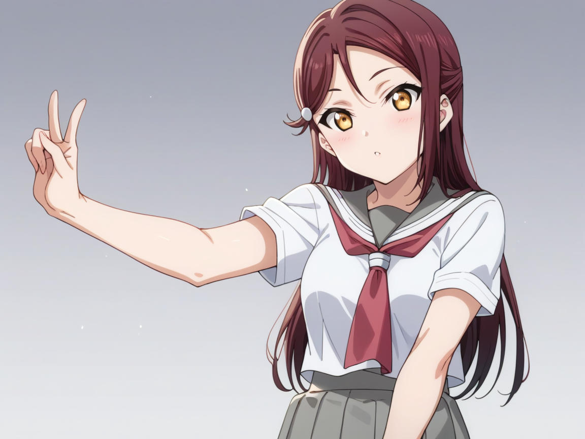 score_8_up,score_7_up, solo focus, 1girls, source_anime,
sakurauchi riko, red hair, yellow eyes, long hair,
uranohoshi school uniform, serafuku, white shirt, neckerchief, grey dress, grey skirt,
medium shot,
simple background, gradient background, <lora:yoshiriko-sdxl:1>