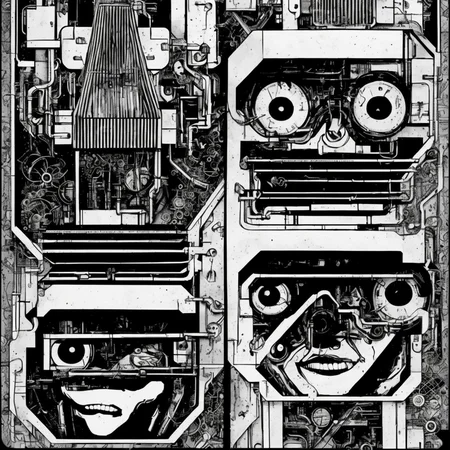 black and white, photorealistic intricately detailed comic book art by award winning line artist, of a steampunk scientist stepping stepping through a magical portal, black and white ink, epic cinematography
