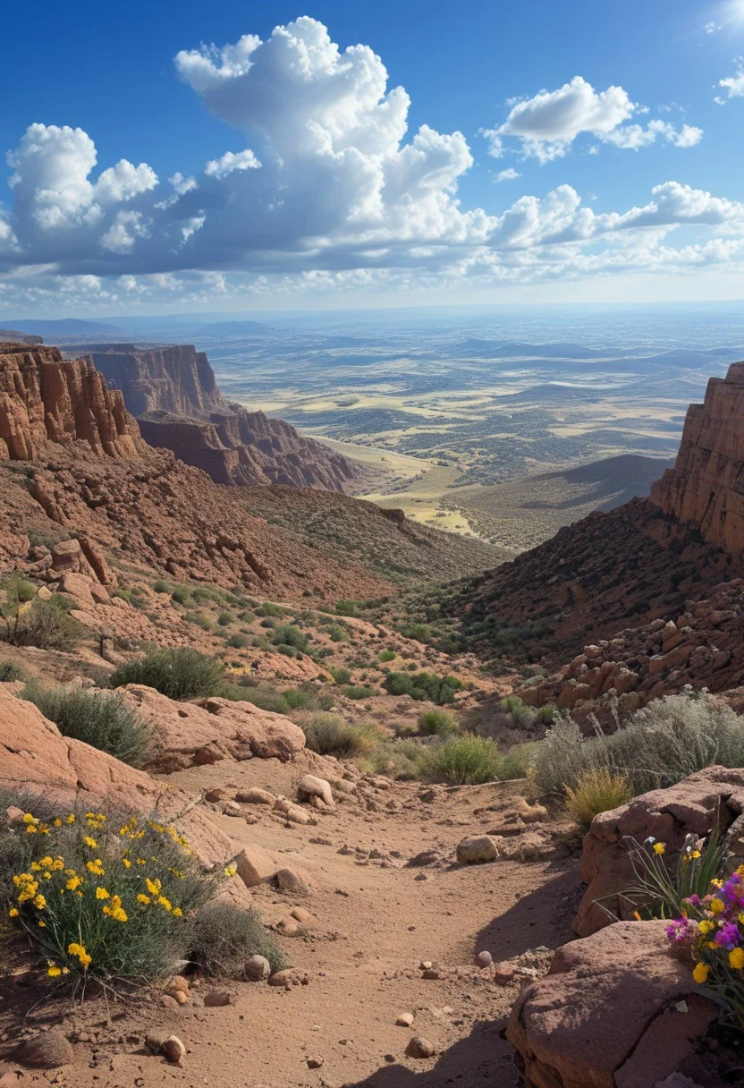 a vibrant colorful photo of a desert landscape.
outdoors, Location , Scenery , Cloud