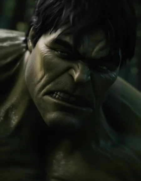 <lora:The_Incredible_Hulk_2008:0.8> hulk, a man in a dark forest, best resolution, best quality, masterpiece, crisp, sharp focus, 4k,  zPDXL3, zPDXLrl