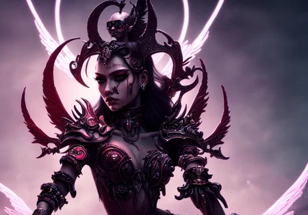 textless, best quality, War in Heaven (serphm:1.3) Archangel (extra arms:1.2) holding god weapons, battling demons in another world, ggffff666666