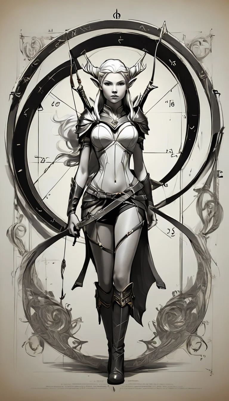 sketch_sheet, a drawing of Elve Archer, ((black and white:1.5)), (paper background:1.5) golden ratio, detailed, sharp focus, intricate, still, dynamic, full color, attractive, cinematic, highly saturated colors, surreal, open intriguing, very inspirational, glowing, magical, thought fascinating, creative, positive, unique <lora:sketches-sdxl:1>