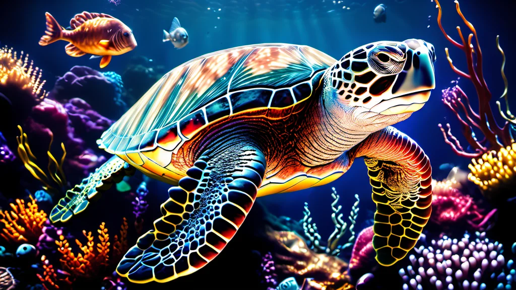 GWMDetail, a turtle under water in a fish tank, best quality, high quality, masterpiece, 8K UHD, highly detailed, ultra detailed <lora:GWMDetail_v1.0:1.0>