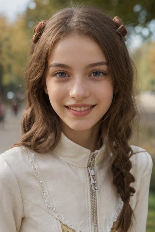 an extremely delicate and beautiful 18yo German girl, young,  raven black hair caught in a bun, golden hairnet with pearls, lightly disheveled hair, strolling through the Englischer Garten in Munich, perky breasts, nipple-piercing, seductive smile, looking sideways at viewer, happy, pigtails, freckles, (natural detailed skin texture:1.1), (moles, abs:0.7), playful, happy, head tilted sideways, perfect white teeth, (white teeth),soft, volumetric light, extremely detailed, intricate detailed steampunk brown leather and green dress, white lace blouse, covered nipples,  with underbust corset laced with golden straps, deep cleavage, subsurface scattering, pokies, covered nipples, remarkable color, ultra realistic, textured skin, remarkable detailed pupils, realistic dull skin noise, visible skin detail, skin fuzz, dry skin, bokeh, sharp focus on subject, (extremely detailed face, beautiful eyes, detailed eyes, symmetric eyes, seductive eyes, slim face:1.3),