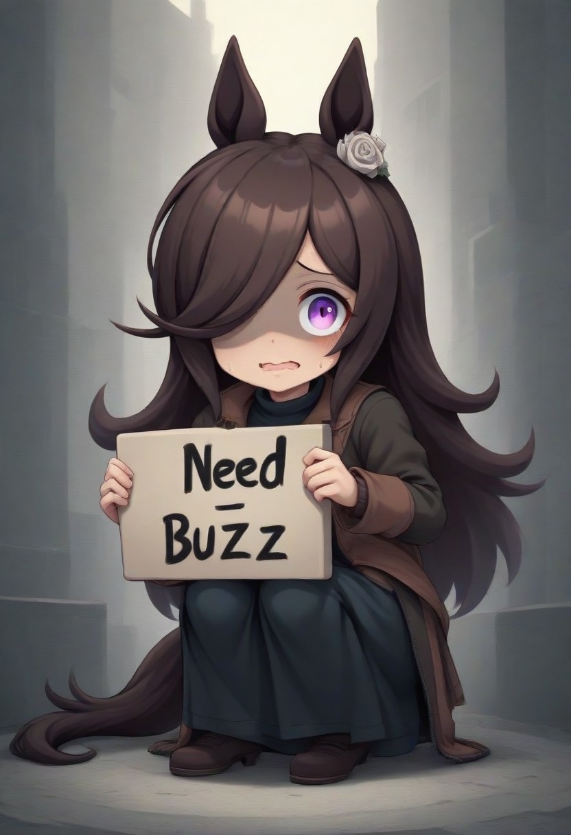 (umamusume,rice_shower_(umamusume),) 1girl,  , long skirt ,(need_buzz, buzz, need_buzz, holding sign, holding sign ), 
, Iron World Morph,pg,
silver flower,silver rose, 
animal_ears, blue_skirt, brown_hair, hair_over_one_eye, hat, horse_ears, horse_girl, horse_tail, jacket, long_hair, looking_at_viewer, purple_eyes,
(  skindentation, skirt, smile, solo, standing, tail,  
linea_alba,squatting, looking at viewer,  tilted_headwear, shaded face, fake smile, nervous sweat, wavy mouth, , very awa, long_sleeves,, solo,  general, :0.8)