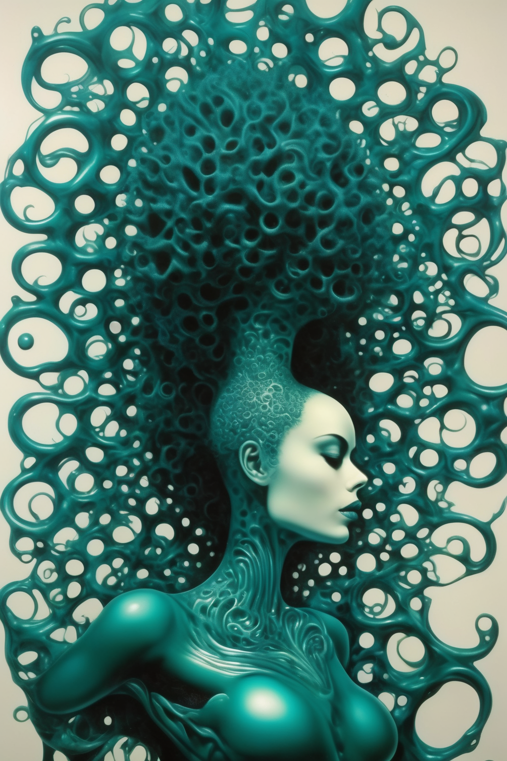 <lora:Philippe Druillet Style:1>Philippe Druillet Style - teal in the style of neri oxman