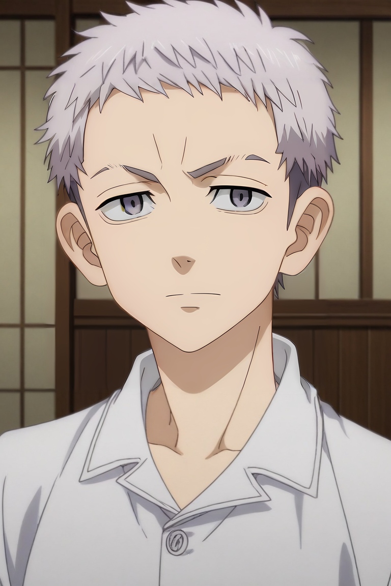 score_9, score_8_up, score_7_up, source_anime, rating_safe, intricate details, anime screencap, anime coloring, official style, looking at viewer, , 1boy, solo, male focus, <lora:takashi_mitsuya_pony:0.9>, takashi_mitsuya, grey hair, grey eyes, short hair, upper body, dock, indoors, leaning back, speaking, talking, , <lora:sdxl_lightning_8step_lora:1>