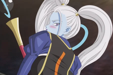 source_anime, score_9, score_8_up, score_7_up, anime screencap,8k, absurd res,
marcarita, 1girl, solo, long hair, looking at viewer, blush, twintails, purple eyes, white hair, looking back, colored skin, staff, blue skin, v-shaped eyes, v-shaped eyebrows, sleeveless dress, puffy sleeves, print dress, neck ring, juliet sleeves, long sleeves, from behind, eyelashes, blue undershirt, black dress, arm at side, holding staff, gold trim, upper body, blush,
<lora:marcarita_pony_v1:0.8>