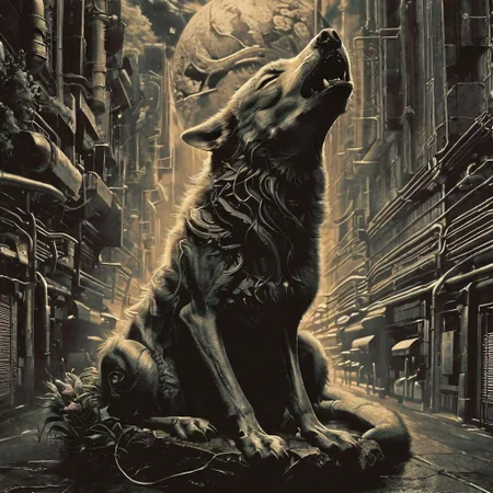 wolf's rain, brown, happy, smile, detailed, atmospheric, illusion, the flower that dances in the wind, next time in paradise, serene, <lora:Dark_Anime:0.2> <lora:- SDXL - letitflrsh_let_it_flourish_V1.0:0.4> <lora:The_Dark_Side_Of_The_Future:0.4>