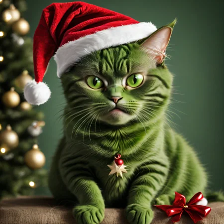 christmas grinch cat