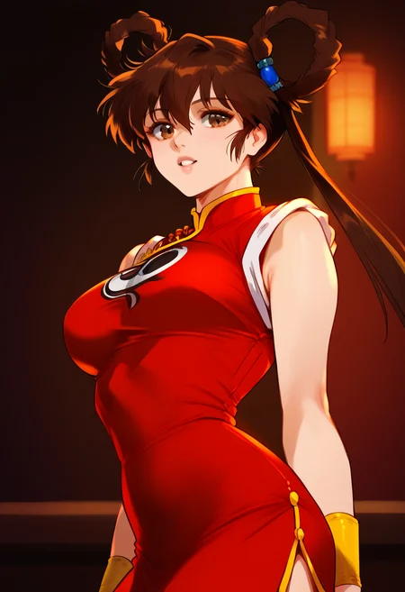 score_9, score_8_up, score_7_up, score_6_up, score_5_up, score_4_up, masterpiece, best quality, BREAK,
1girl, indoors, night, chinatown,   <lora:Mamono_Hunter_Youko:1> dyohko, brown hair, hair rings, chinese clothes, red dress, sleeveless,  <lora:TruckKun_Style_Lora_V3:1>