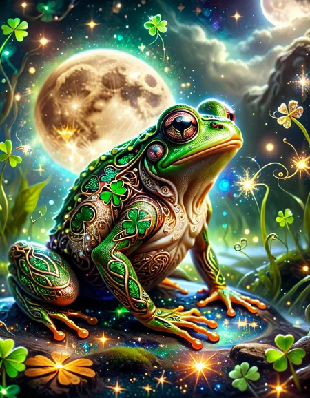 macro photo, a beautiful frog, glowing lights, beautiful magical sparkles, moon dust particulates, vibrant whimsical colors <lora:ral-cltc:1> ral-cltc