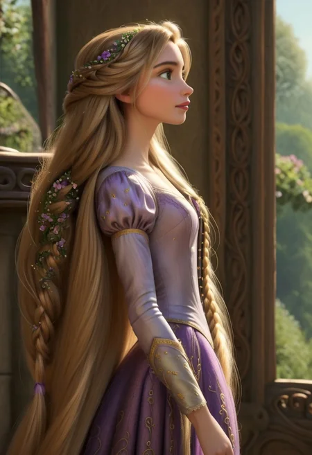 Realistic, , Rapunzel, original style, majestic