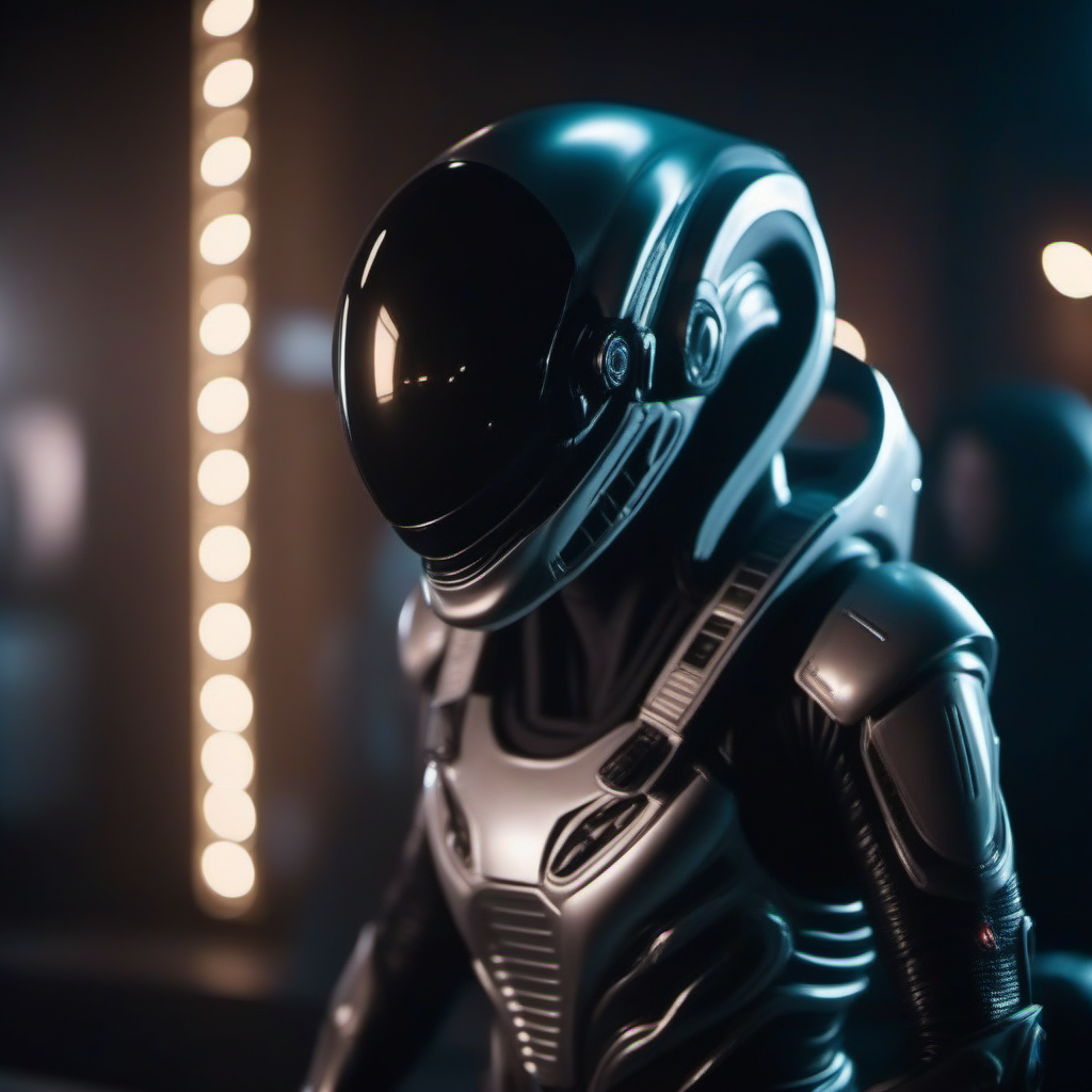 cinematic photo an alien wears a astronautsuit  <lora:Predalien1024:0.4> . 35mm photograph, film, bokeh, professional, 4k, highly detailed