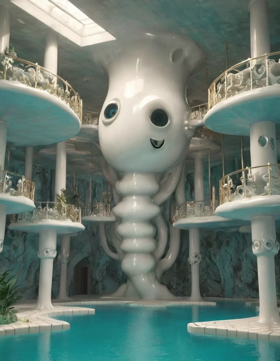 weird y2kmad sunken room, god system in the middle, photo, surrealism, 4k, detailed <lora:y2kmad_v0.0.2:0.85>