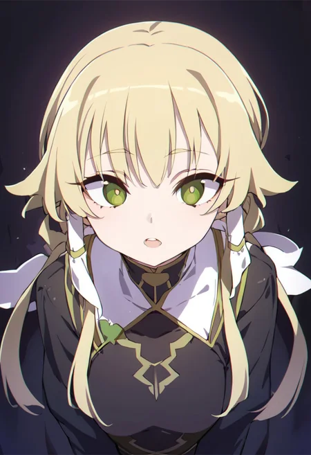 1girl,leafa, teeth, lips, thin lips, solo, looking at viewer, open mouth, upper body, masterpiece, best quality, very aesthetic
(Darken)