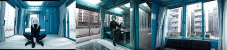 (otherworldly), highly insanely detailed, masterpiece, top quality, best quality, highres, 4k, 8k, RAW photo, (very aesthetic, beautiful and aesthetic),
1girl, asian female, facing viewer, turtleneck, pants,
<lora:MM5-v1:0.6>, blue wall, window, sitting, Magic Mirror Car, MM5, indoors,
1girl, solo,
(__lazy-wildcards/char/haircolor__),âââ