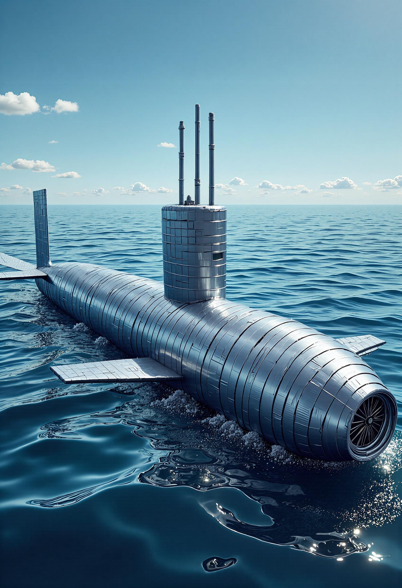 D7CKT4P3, a submarine made from D7CKT4P3, in ocean 