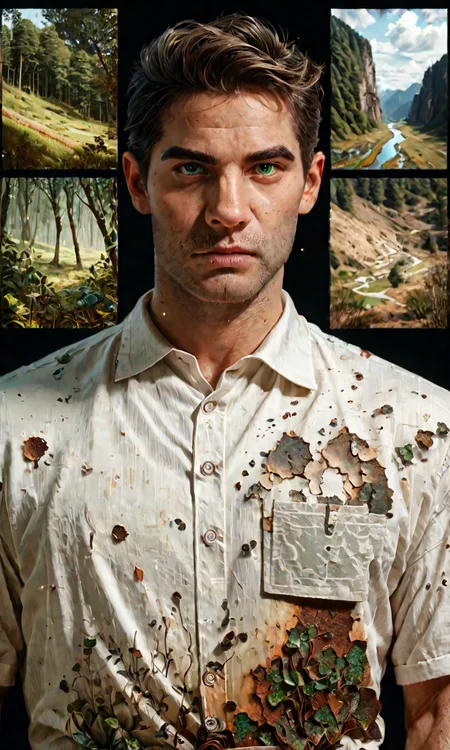 corroded  
2dcharacter,simple background,multiple views,reference sheet,white background), (score_9, score_8_up, score_7_up, score_6_up, score_5_up, score_4_up,), ((landscape, lavender high-fade, sage green eyes, :p, linen shirt, forest))(homoerotic), masterpiece, highly detailed face and skin, hyperrealistic, male only, bara, mature, stubble, muscular male, handsome, male focus, light particles, real light and shadow
perfect face, perfect lighting, intricate, incredible detail, masterpiece, professional photoshoot, score_9, score_8_up, score_7_up, BREAK
 <lora:corroded:1>