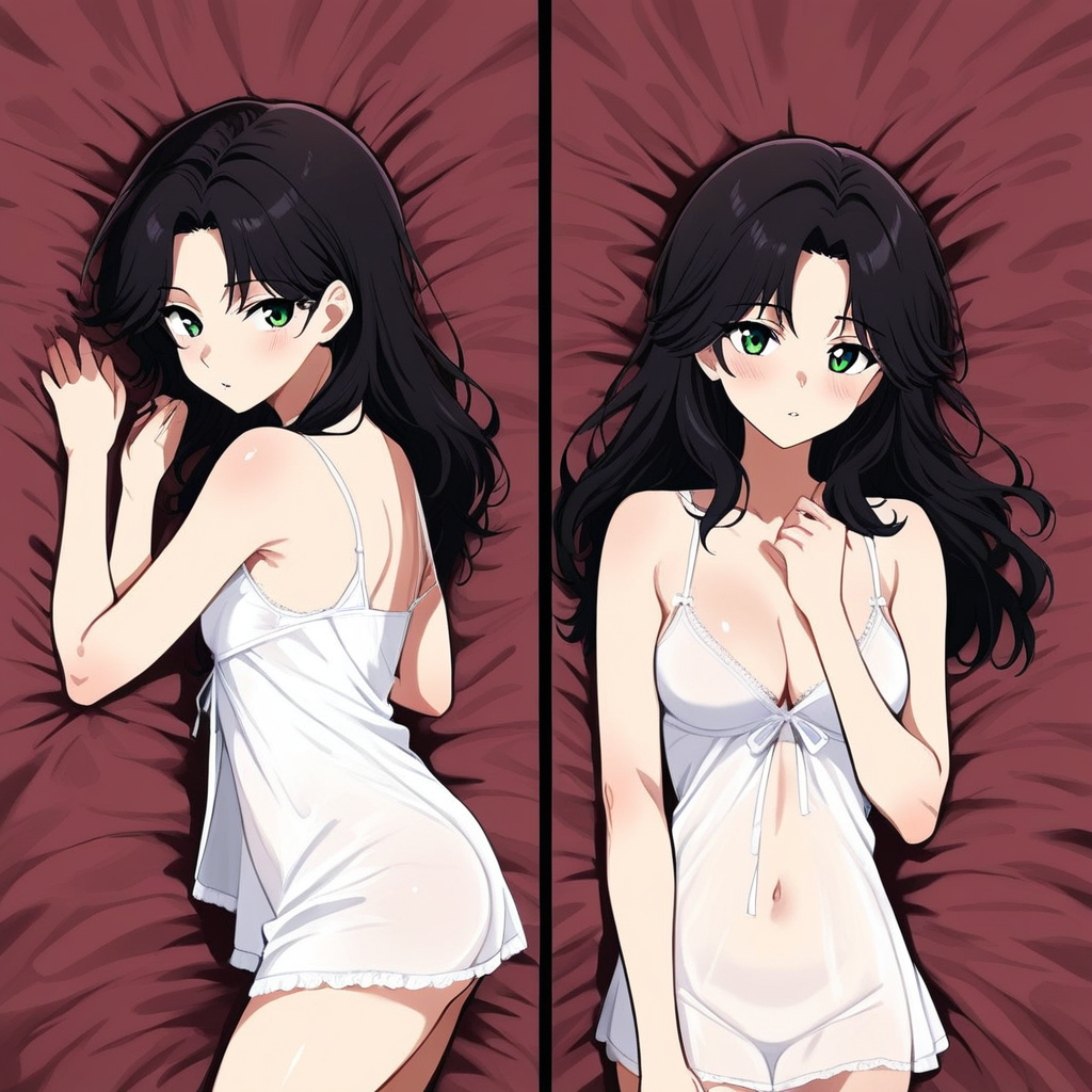 t1ff4ny, on bed, nightgown, body pillow cover