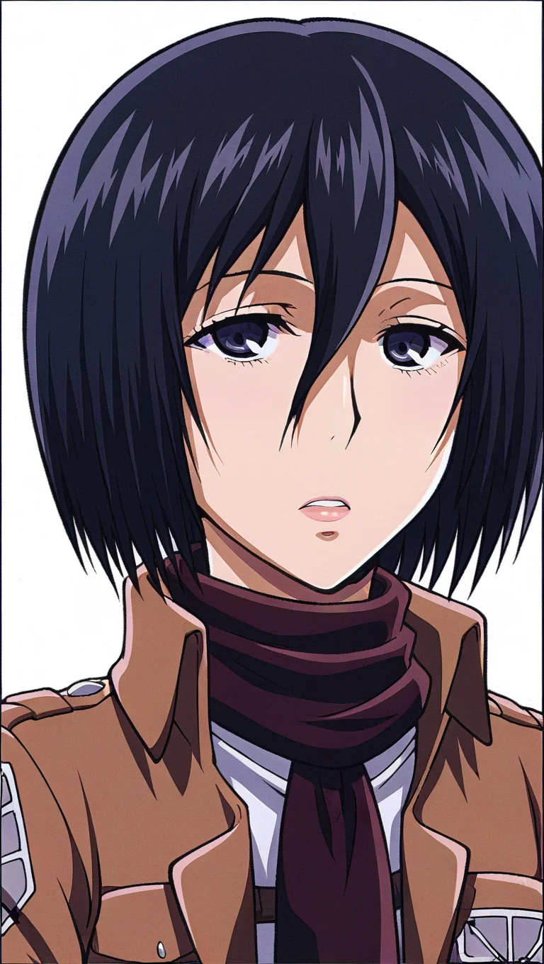Takapiko style, bold borderlines, Mikasa,  upper body <lora:Private-Mikasa-PDXL:0.8>