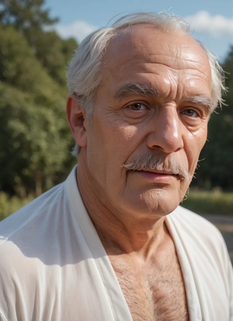 score_9, score_8_up, score_7_up, score_9, score_8_up, score_7_up, AissistXLv2, soft skin, shiny skin,
1boy, old man, male, very old male, dress, upper body, outdoors, looking at viewer,, , ((realistic photo, realistic,)),
