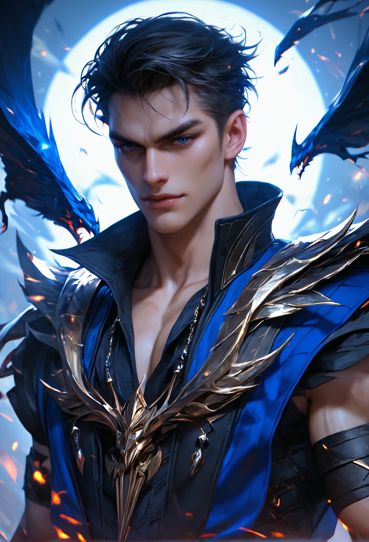 score_9, score_8_up, score_7_up, Nightwolf from "Mortal Kombat" prepares a sacred ritual under the starlit sky, his connection to the spirits guiding his actions. His shamanic abilities and tomahawk skills make him a powerful guardian of his people and a fierce combatant.