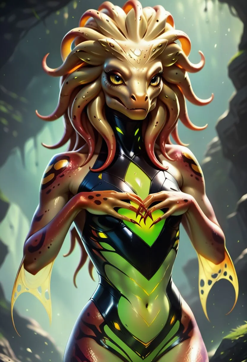 Alien God, xtrafurry_art_style, score_9_up, score_8_up, score_7_up, score_6_up, nsfw, explicit_content, (a beautiful alien girl:1.3), solo, beautiful face, (a beautiful girl:1.3), octopus body, insect exoskeleton, glowing radiant glow from between gaps of exoskeleton, hyper realistic skin texture, detailed rough lizard skin, 8k, photorealistic, DSLR, racing leathers clothes, astride a lizard horse,
<lora:alien_god_V2:1.5>