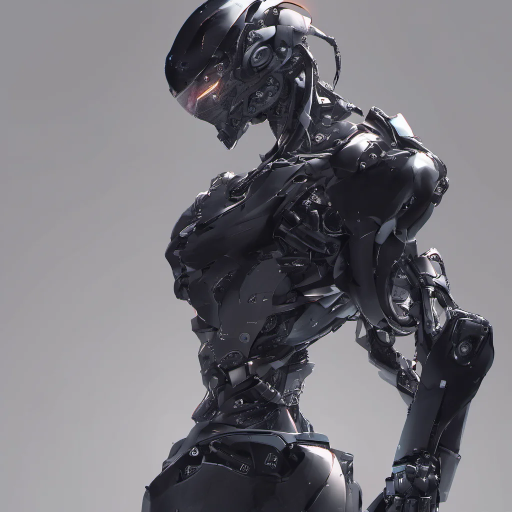 FUNDING, future, concept robot, black robot soloï¼solo,humanoid robot,robot,science fiction,black background,upper body,1boy,no humans,male focus,<lora:FN_WeiLai-000005:1>,