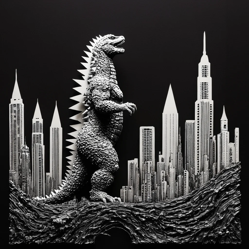 PStyl3, cityscape, negative space, godzilla, abstract, <lora:Maximalist_Drawing_BW-000014:0.7>