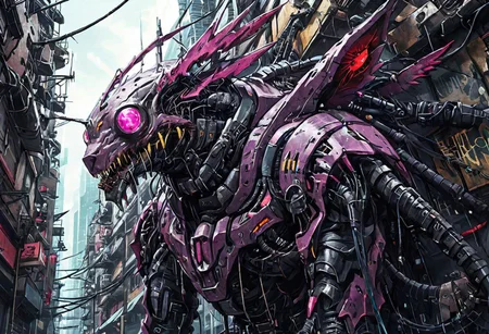 a dystopic dexdoru creature in a cyberpunk city,scene from cyberpunk edgerunners,anime style