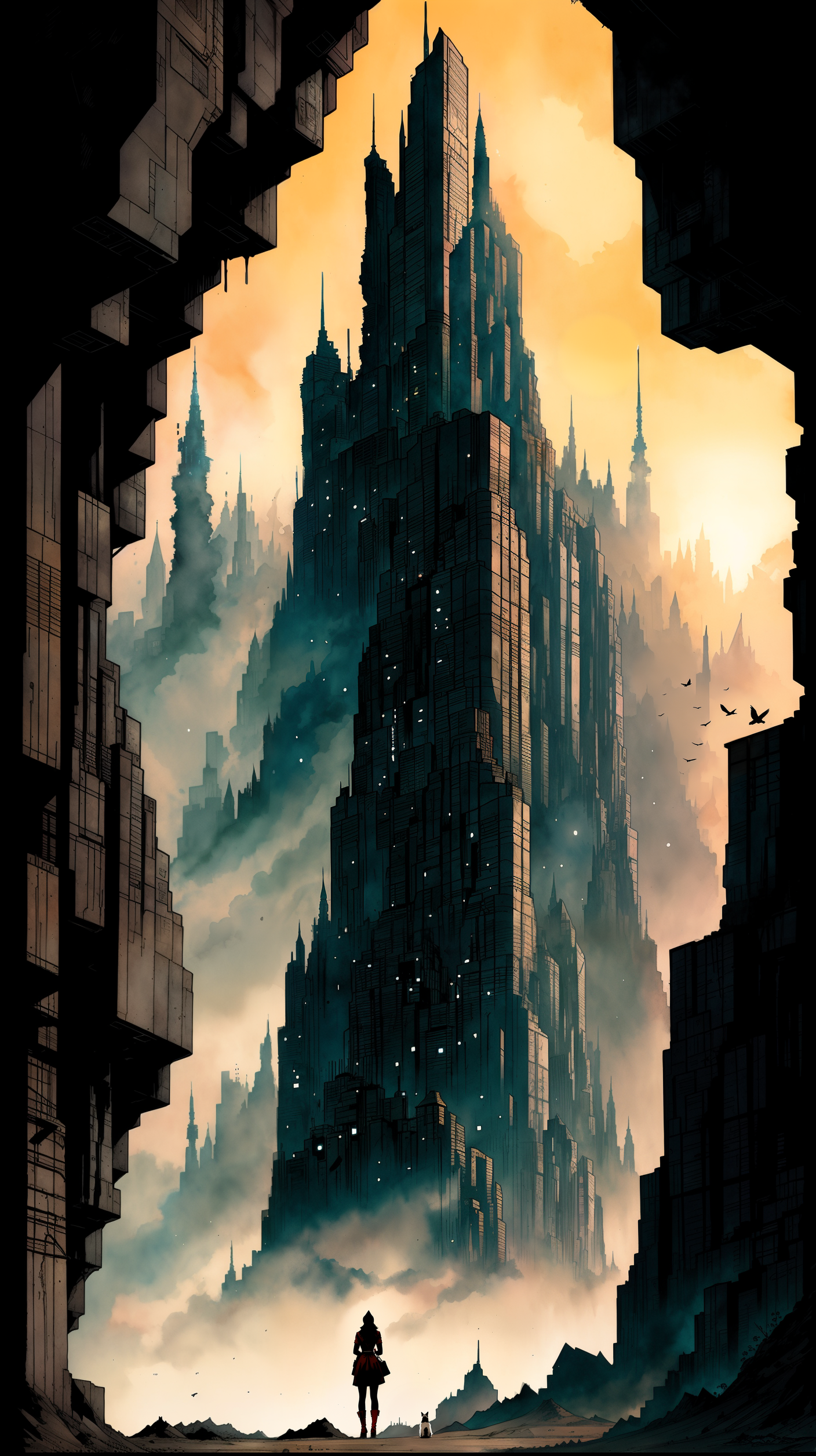 (watercolor:0.7), borderlands,( by shawn coss, by jeff lemire, by alex maleev:1.1),