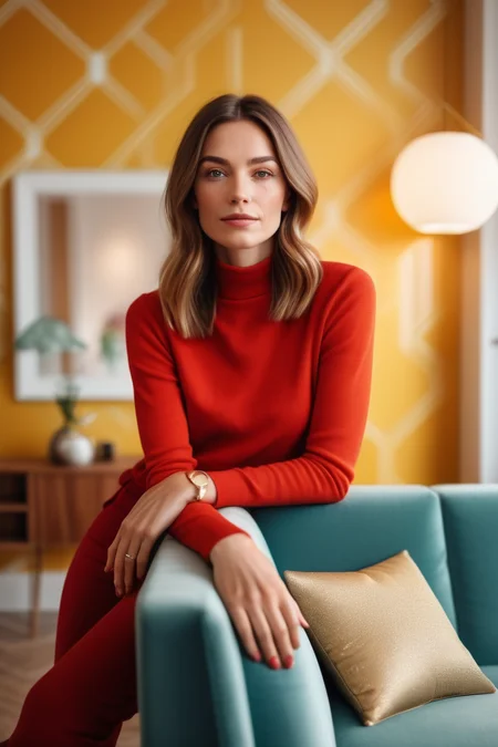 BRYO-XL beautiful woman in a modern home, against a wall with wallpaper and furniture
(photorealistic) (bokeh) (intricate details) (cinematic lighting) (sharp focus)
