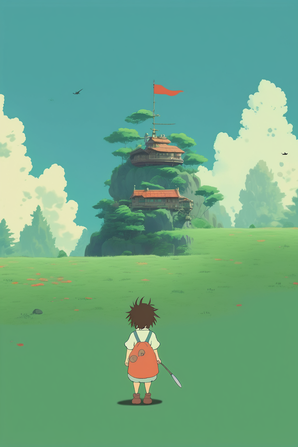<lora:Studio Ghibli Style:1>Studio Ghibli Style - a minimalist studio ghibli aesthetic wallpaper